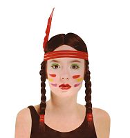 Парик Индейской девушки BW110, черный полиэстер, без размера