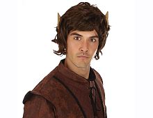 Парик Мистический мальчик с ушами, коричневый полиэстер, без размера