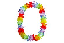 Ожерелье гавайское из шелковых цветов BA114, разноцветный полиэстер, длина 100 см