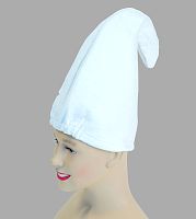 Шапка Гнома высокая белая (колпак) Теллушамар, полиэстер, размер 56