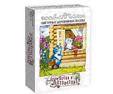 НИ Фигурный деревянный пазл "Синие коты. Весна в Котофеевке" /48