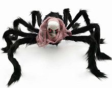 Паук с черепом LESD1297, череп, искусственный мех, размер 25*22 см