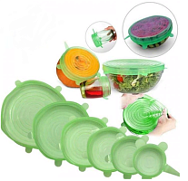 Набор силиконовых крышек SILICONE SEALING LIDS, 6 штук, цвет Зеленый