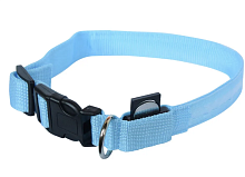 Ошейник светящийся для собак размер S = 2,5 х 20-30 см голубой