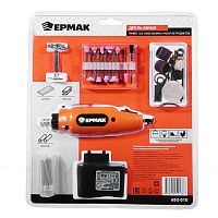 Дрель - гравёр мини ЕРМАК 12В 16000 об/мин, набор 80 предметов