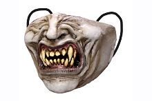 Полумаска Морда Вампир (челюсть, нижняя часть), серый латекс, размер универсальный