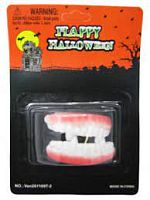 Челюсти Вампир HAPPY HALLOWEEN (зубы вампира), белый розовый латекс, размер 7*4*3 см