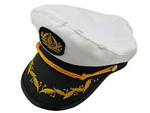 Фуражка Адмирал-2, белый полиэстер, черный пластик, размер 56