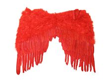Крылья перьевые красные, (перья, картон, резинка), размер 60 х 50 см