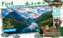 НИ Фигурный деревянный пазл Travel collection "Фьорды, Норвегия"