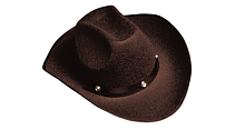 Шляпа Ковбоя с болтами КОРИЧНЕВАЯ 25495Е, коричневый полиэстер, без размера