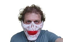 Полумаска Череп (челюсть, нижняя часть) белый пластик, размер 17*18*13 см