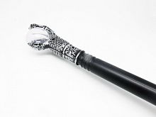 Трость с шаром в когтях серебряная, пластмассовая, длина 105 см