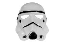 Маска Штурмовик белая с черным, пластиковая, большая, размер универсальный