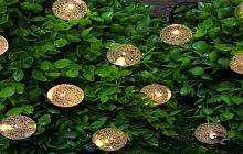 Гирлянда на солнечной батарее INBLOOM, 10LED, шампань, ШАР, ПВХ зел, 2V60mA, 1.2V600mAh, 4 метра