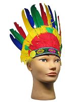 Перья индейца разноцветные (перья,картон,резинка) 2630, размер 25*32 см