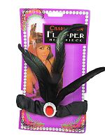 Перья Лайзы черные, высота 20 см, повязка на голову, без размера