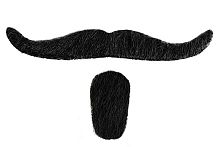 Усы и Бородка Шевалье черные, синтетическое волос, ткань полиэстер