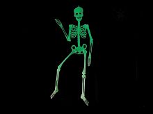 Скелет светящийся висящий, светло-зеленый пластик, размер 160 см