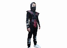 Костюм Ниндзя Люкс ДЕТСКИЙ (Комбинезон, накидка на грудь, накладки на руки 2шт и ноги 2шт), размер М