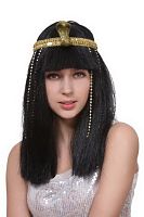 Парик Клеопатра черный 78100, синтетическое волокно, длина 32 см