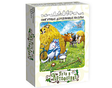 НИ Фигурный деревянный пазл "Синие коты. Лето в Котофеевке" /48