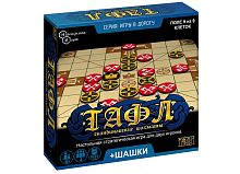 Настольная игра "Тафл" + шашки (Игры в дорогу), 2 игрока, возраст 6+