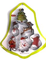 Формочки для печенья НАБОР Merry Christmas Новый Год, 6 штук на блистере