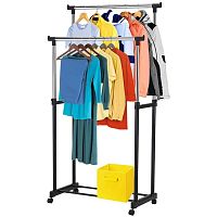 Напольная вешалка для одежды DOUBLE-POLE 72х40 см, высота 100-160 см, 2 штанги, нагрузка 30 кг