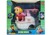 Щенячий патруль Герой + Машина СКАЙ, пластик, 2 ААА, свет, звук 