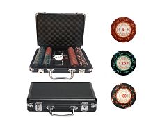 Набор для покера Casino Royale POKER SET в алюминиевом черном кейсе 200 фишек + 2 колоды + 5 кубиков