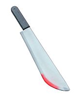 Меч Мачете кровавый ВА133, пластмассовый, серый с черной ручкой, длина 53 см