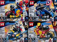 Конструктор MG HEROES ASSEMBLE "Мстители на байках 4в1" MG816, 81-97 деталей