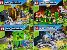 Конструктор MG My World "Сокровища шахты Крипера 4в1" MG550, набор 4 штуки, 77-87 деталей