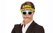 Очки Dia De Los Muertos с подвесными усами, разноцветный пластик, размер 21*21 см