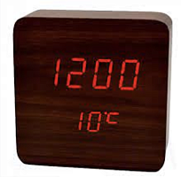 Часы настольные электронные VST-872-1 в деревянном корпусе красные цифры