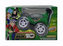 Машина ПЕРЕВЁРТЫШ на радиоуправлении, BEN 10 зеленая, со светом и музыкий, длина 16,5 см
