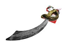Сабля пиратская с ручкой изогнутая 8197C, серый пластик, длина 49 см