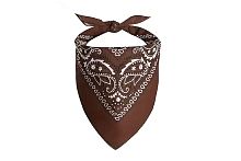 Бандана Ковбойская (платок) 8497B, коричневого цвета, хлопок, размер 55*55 см