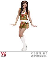 Костюм Платье модное в стиле 60-х (платье, повязка на голову) 73332, цветной полиэстер, размер M