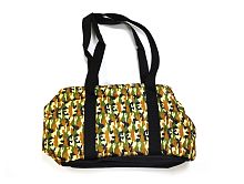 Сумка-переноска для кошек и мелких пород собак поролоновая, желто-зеленая, 40*25*20 см